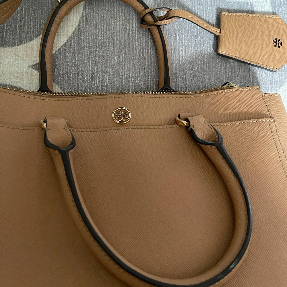 Tory Burch Tan Leather Satchel Shoulder Bag